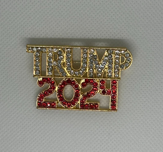 Trump 2024 Rhinestone Brooch