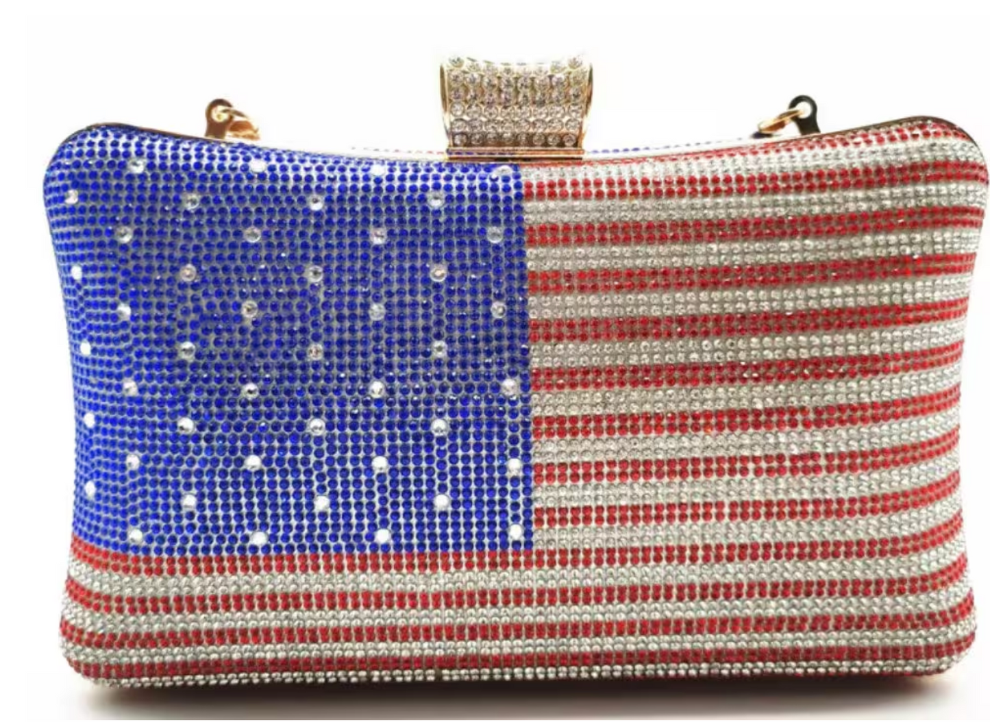 American Flag Rhinestone Evening Bag