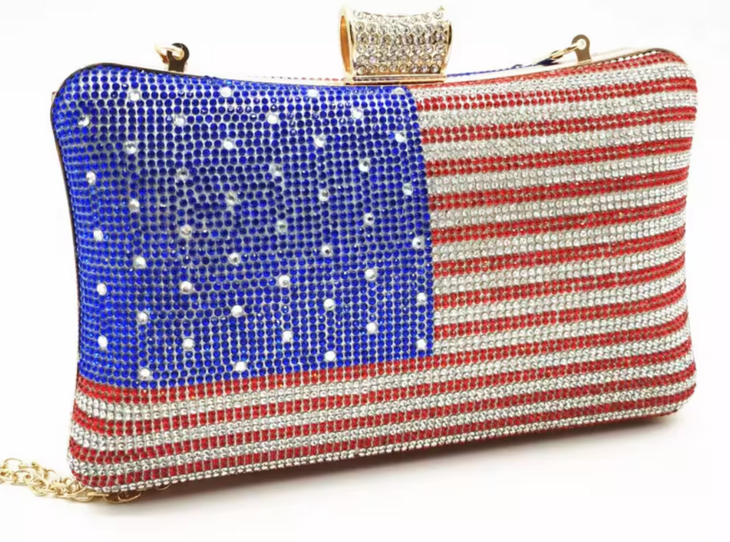 American Flag Rhinestone Evening Bag