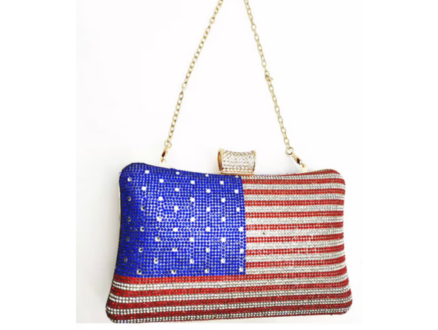 American Flag Rhinestone Evening Bag