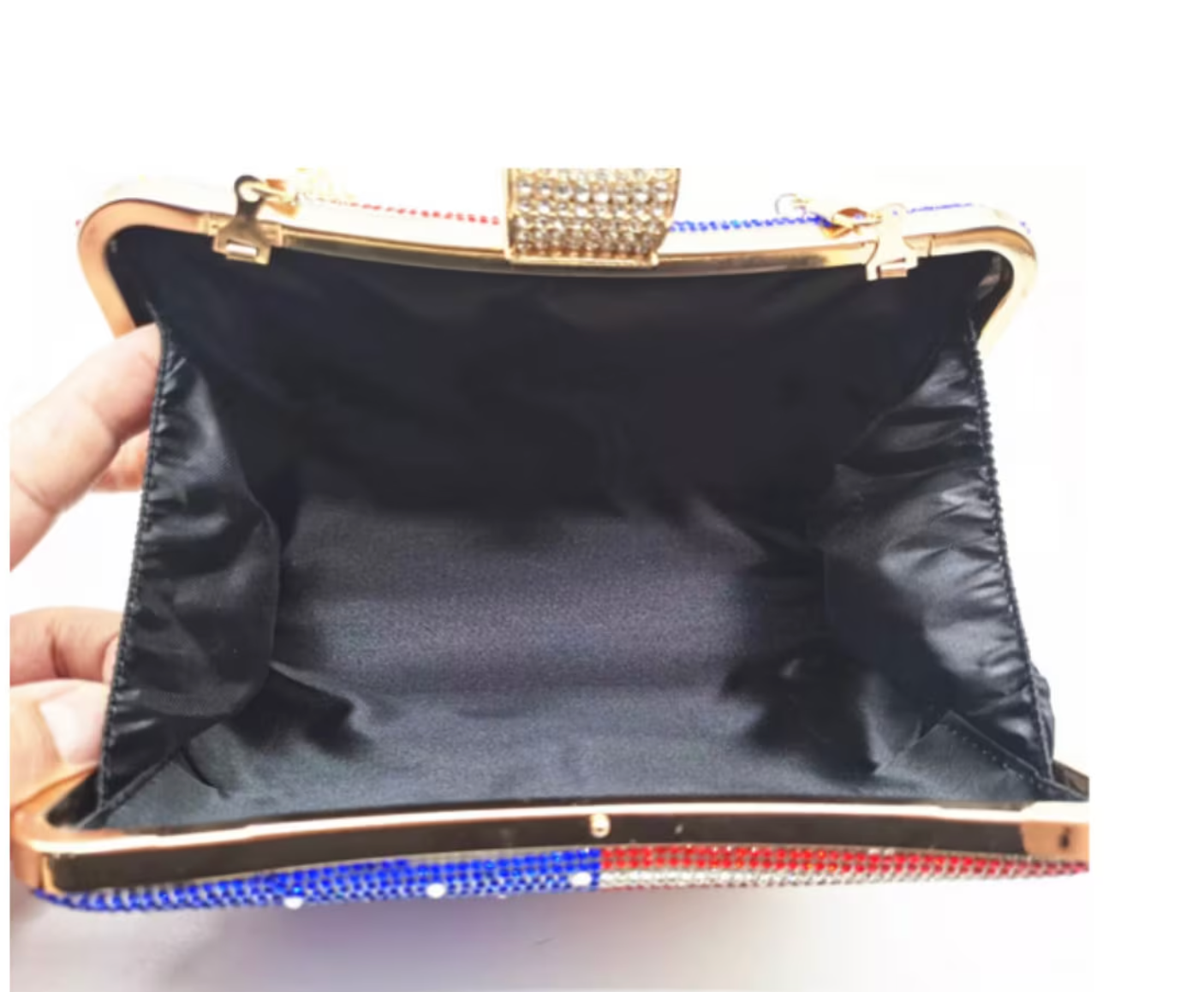American Flag Rhinestone Evening Bag