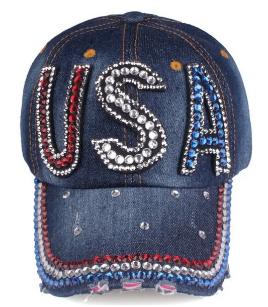 USA Rhinestone Cap