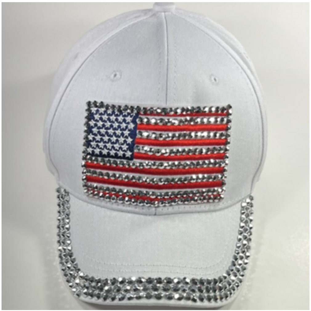 American Flag Rhinestone Cap