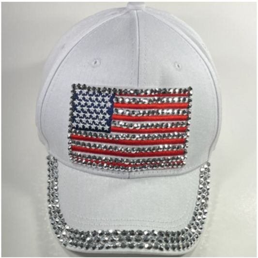 American Flag Rhinestone Cap