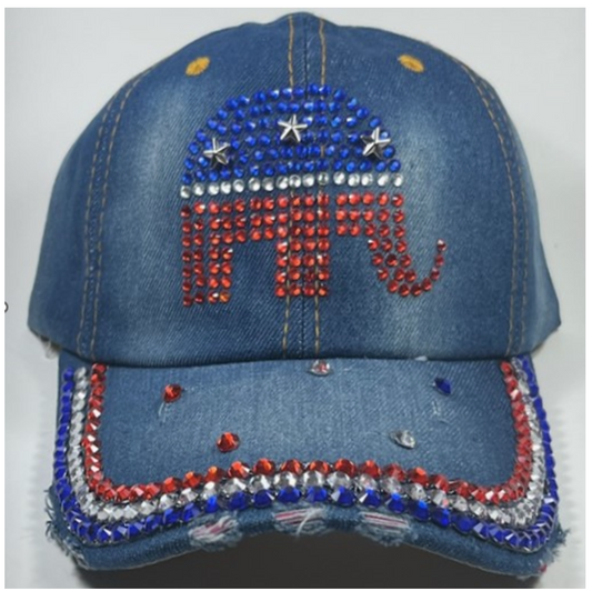 Republican Rhinestone Cap