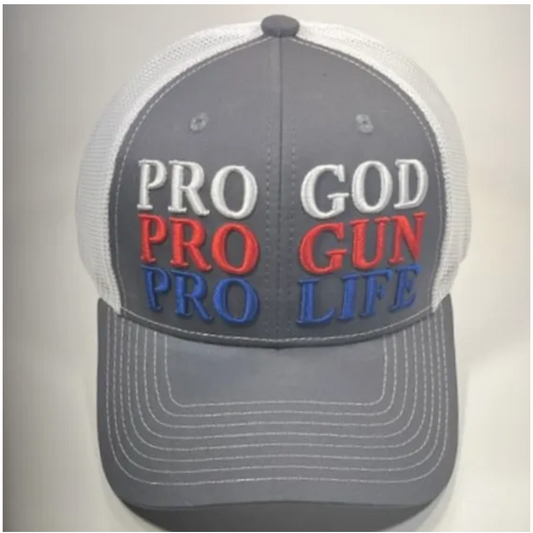 Pro God Pro Gun Pro Life Trucker Cap