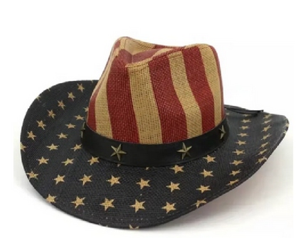 Tan American Flag Cowboy Hat