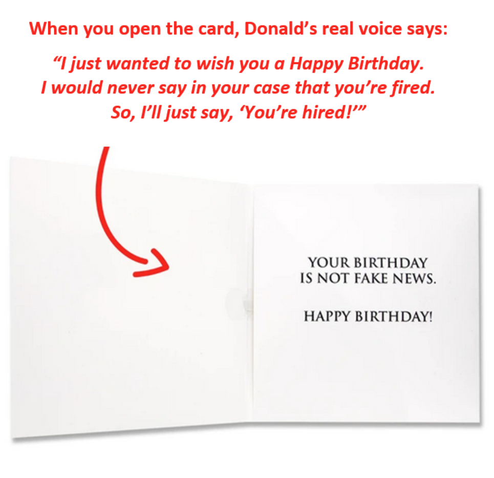 Donald Trump Talking Birthday Card