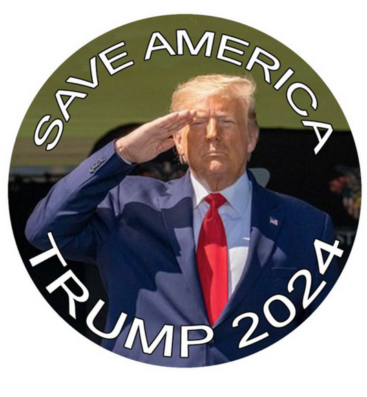 Save America Trump 2024 metal button