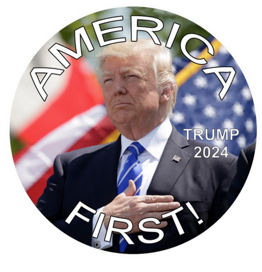 "America First" metal button
