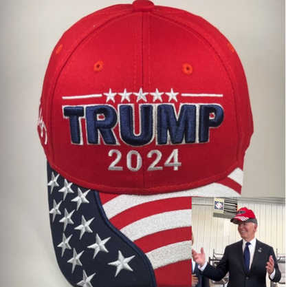 Trump 45/47 2024 American Flag Cap